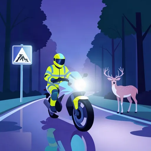 Artikelbild für Motorradfahren bei Nacht: Sicherheit, Sichtbarkeit und niederländische Verkehrsregeln