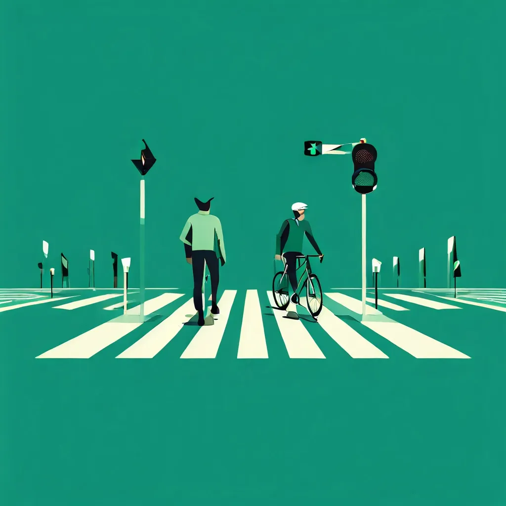 Navigieren auf Polnischen Straßen: Interaktion von Fußgängern, Radfahrern und Fahrzeugen