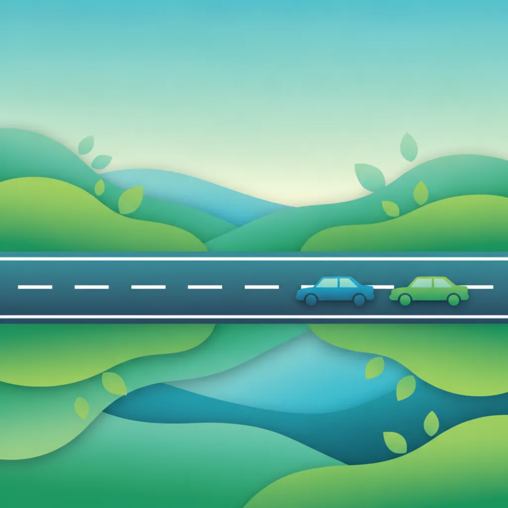 Straßenmarkierungen und Fahrbahnführung Unterrichtsbild