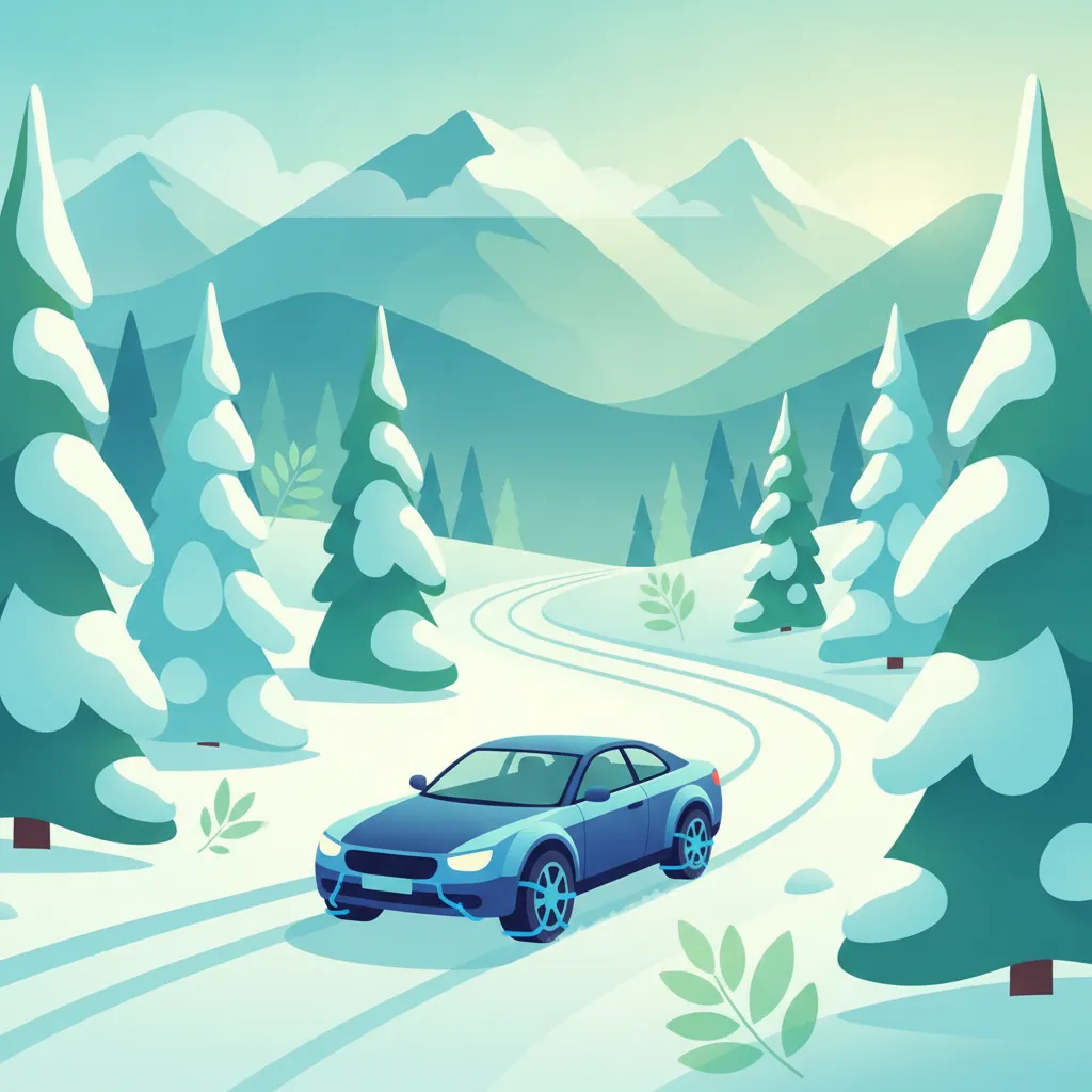 Winterfahren in Österreich: Schnee, Eis und Schneeketten Unterrichtsbild