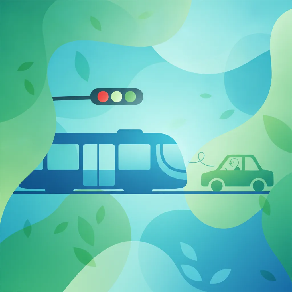 Interaktion mit Straßenbahnen und Vorrangregeln Unterrichtsbild