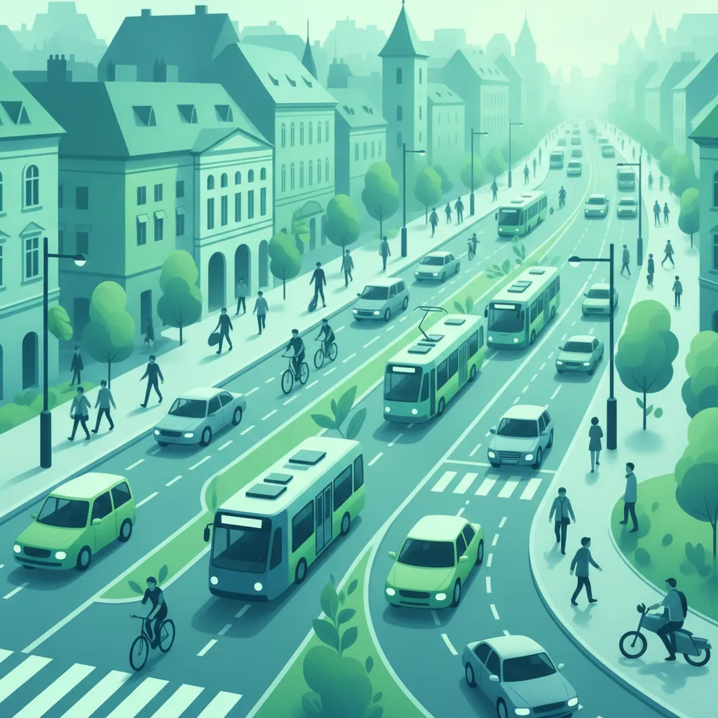 Urbane Fahrdynamik und Verkehrsfluss Unterrichtsbild