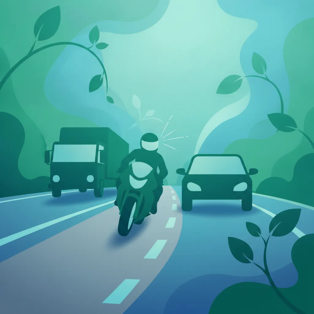 Fahrspurposition und vorausschauendes Fahren Unterrichtsbild