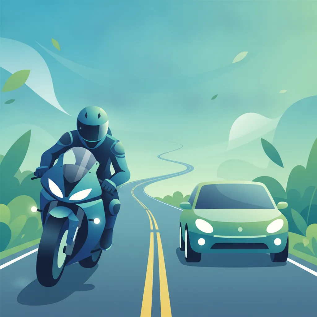 Sicheres Überholen für Motorradfahrer Unterrichtsbild