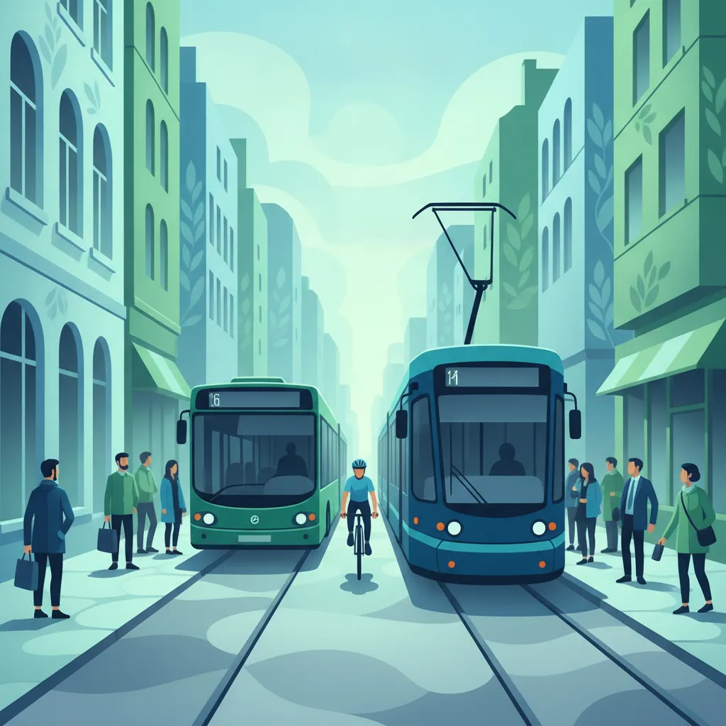 Interaktion mit Bussen, Straßenbahnen und anderen gefährdeten Verkehrsteilnehmern Unterrichtsbild