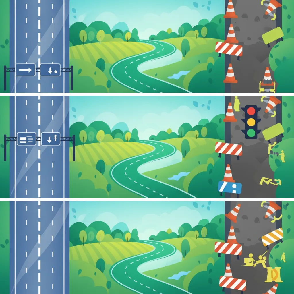 Autobahnen, Landstraßen und Baustellen Unterrichtsbild