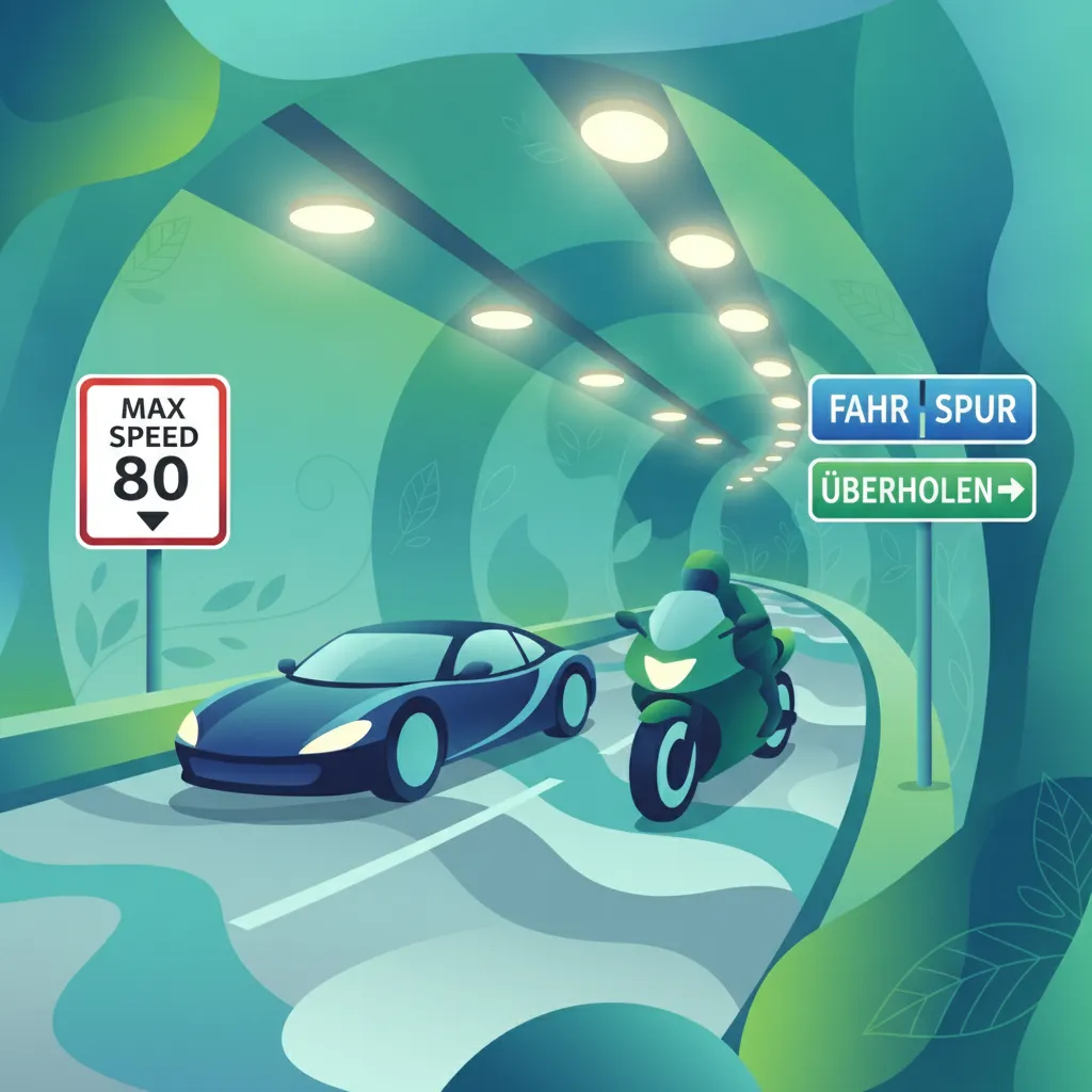 Regeln und Techniken für das Fahren in Tunneln und Galerien Unterrichtsbild