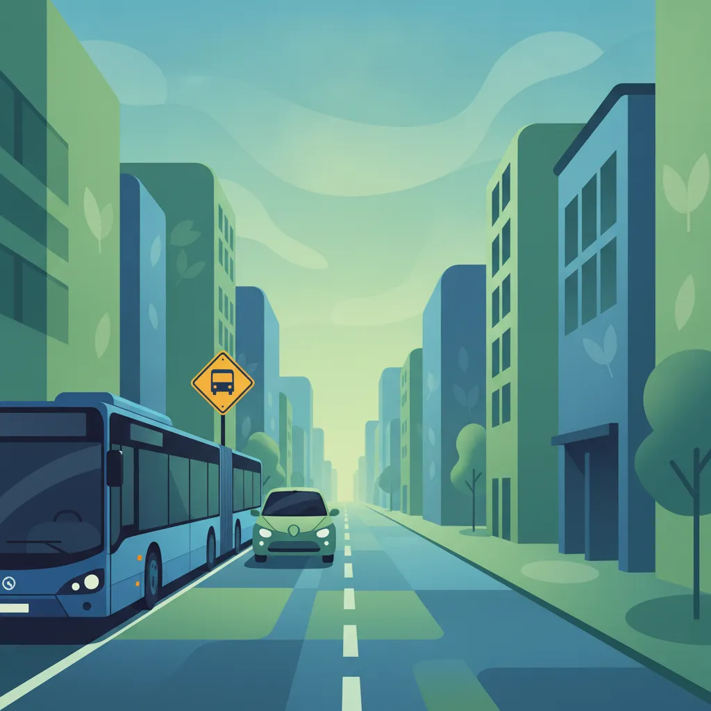 Nutzung von Busspuren und Vorfahrtsregeln verstehen Unterrichtsbild