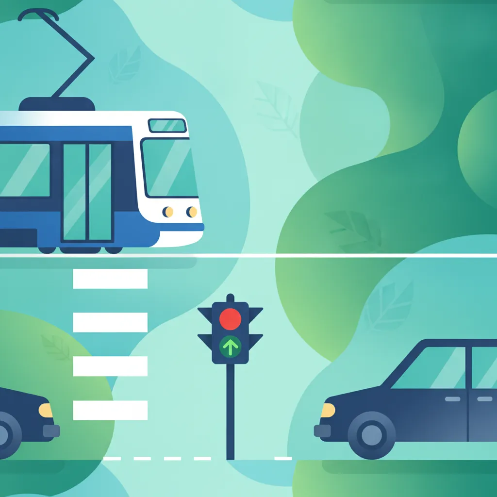 Umgang mit Ampelpriorisierungssystemen für den öffentlichen Nahverkehr Unterrichtsbild