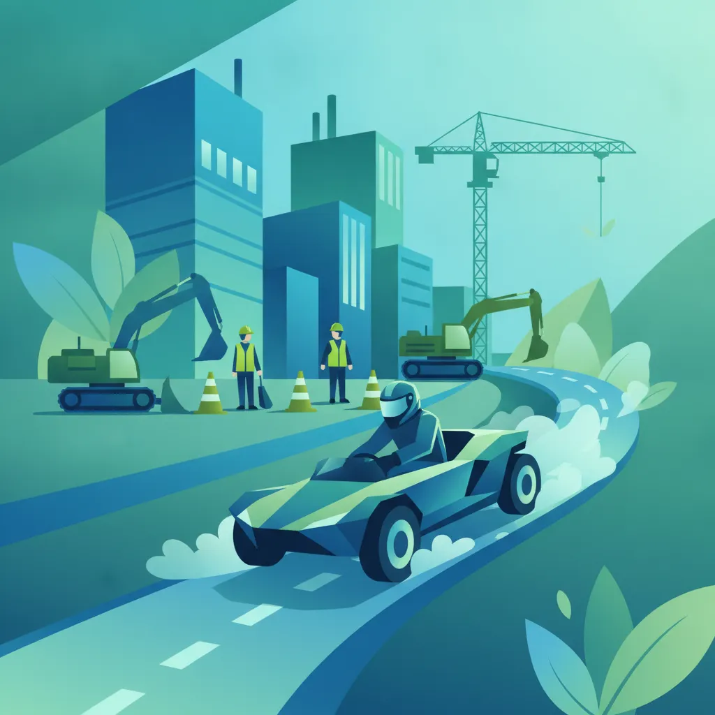 Image de la leçon Conduire sur les chantiers et en zones industrielles