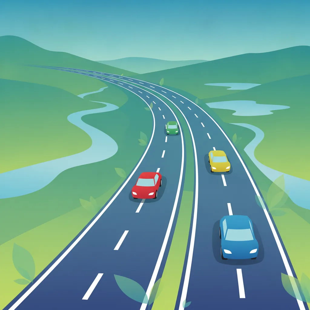Autobahnfahren: Fahrstreifenbenutzung, Überholen und Abstandsregeln Unterrichtsbild