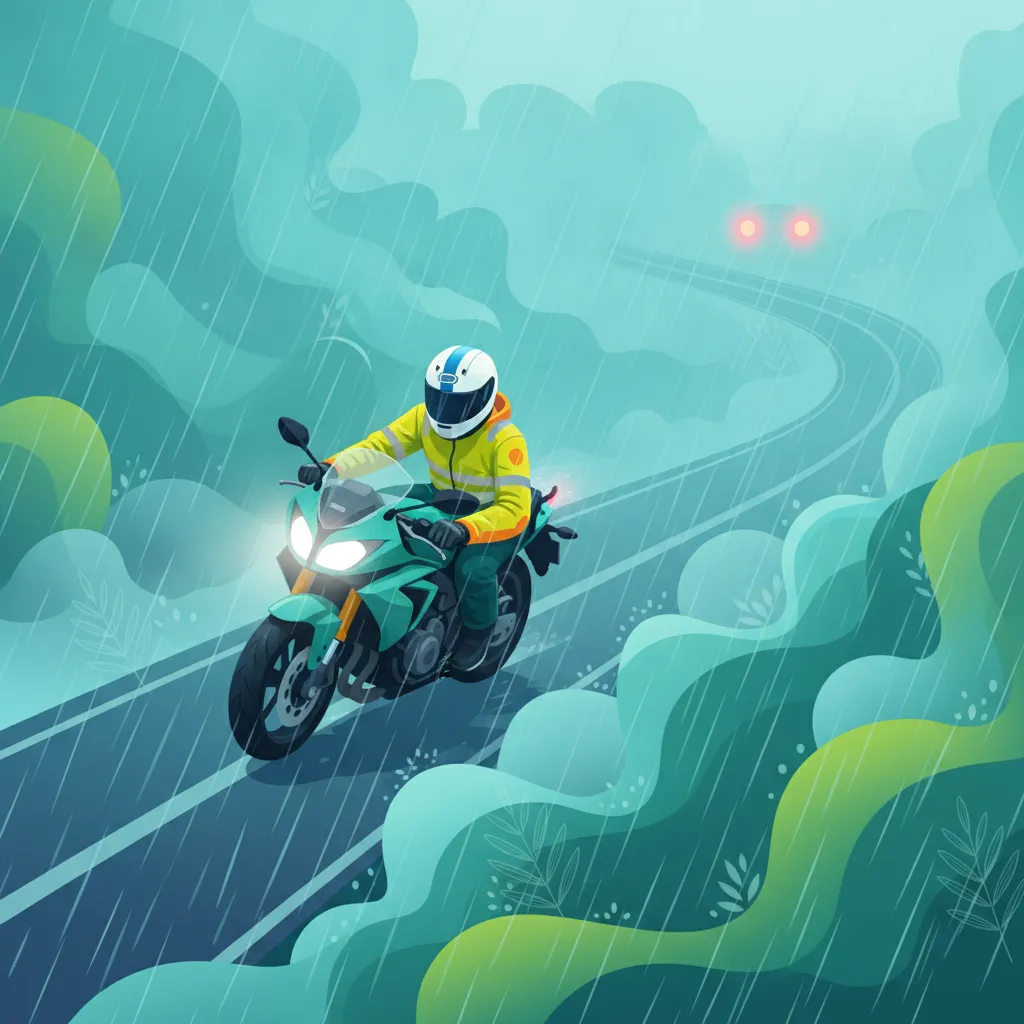 Fahren bei Regen, Nebel und schlechter Sicht Unterrichtsbild