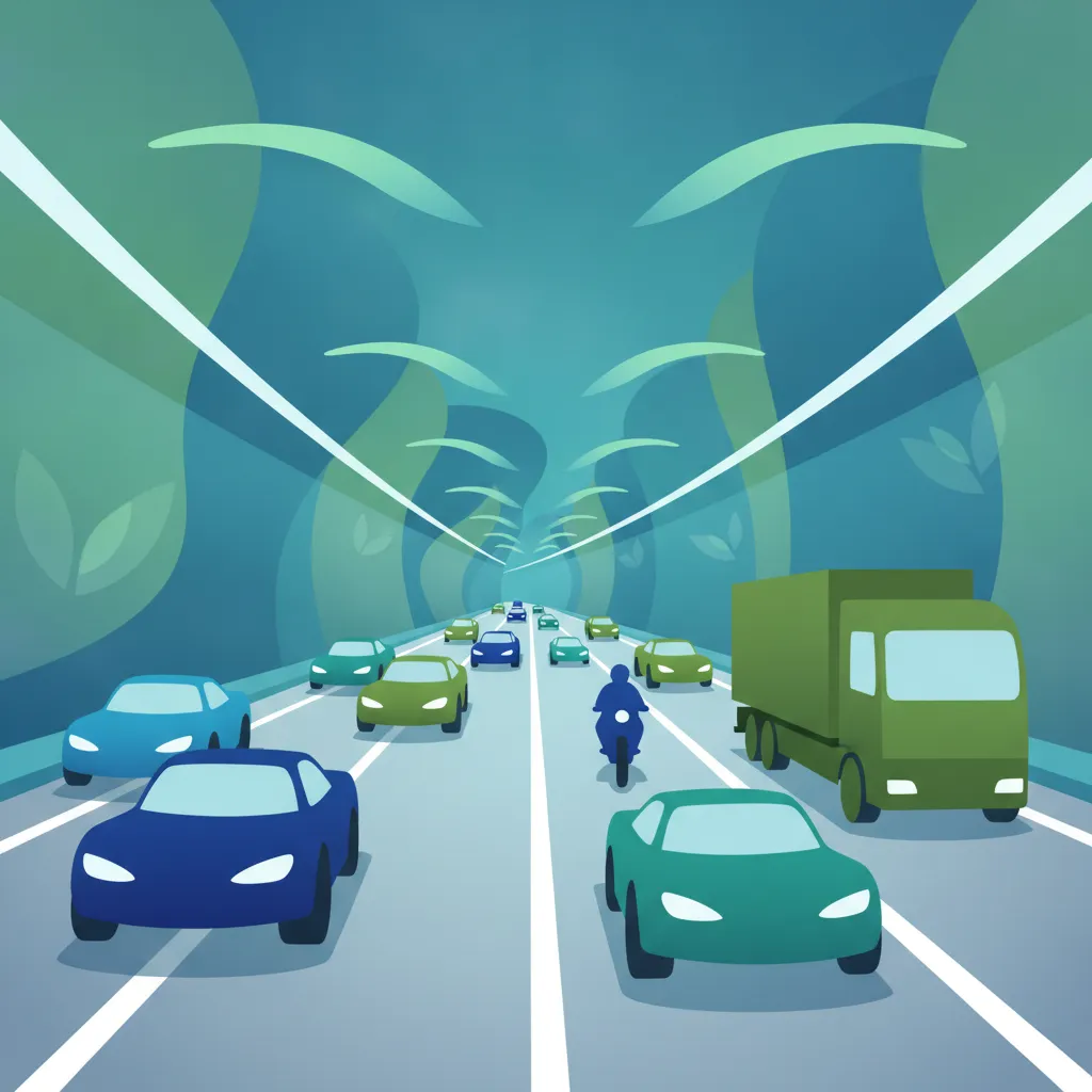 Autobahnfahren und Tunnelnavigation Unterrichtsbild