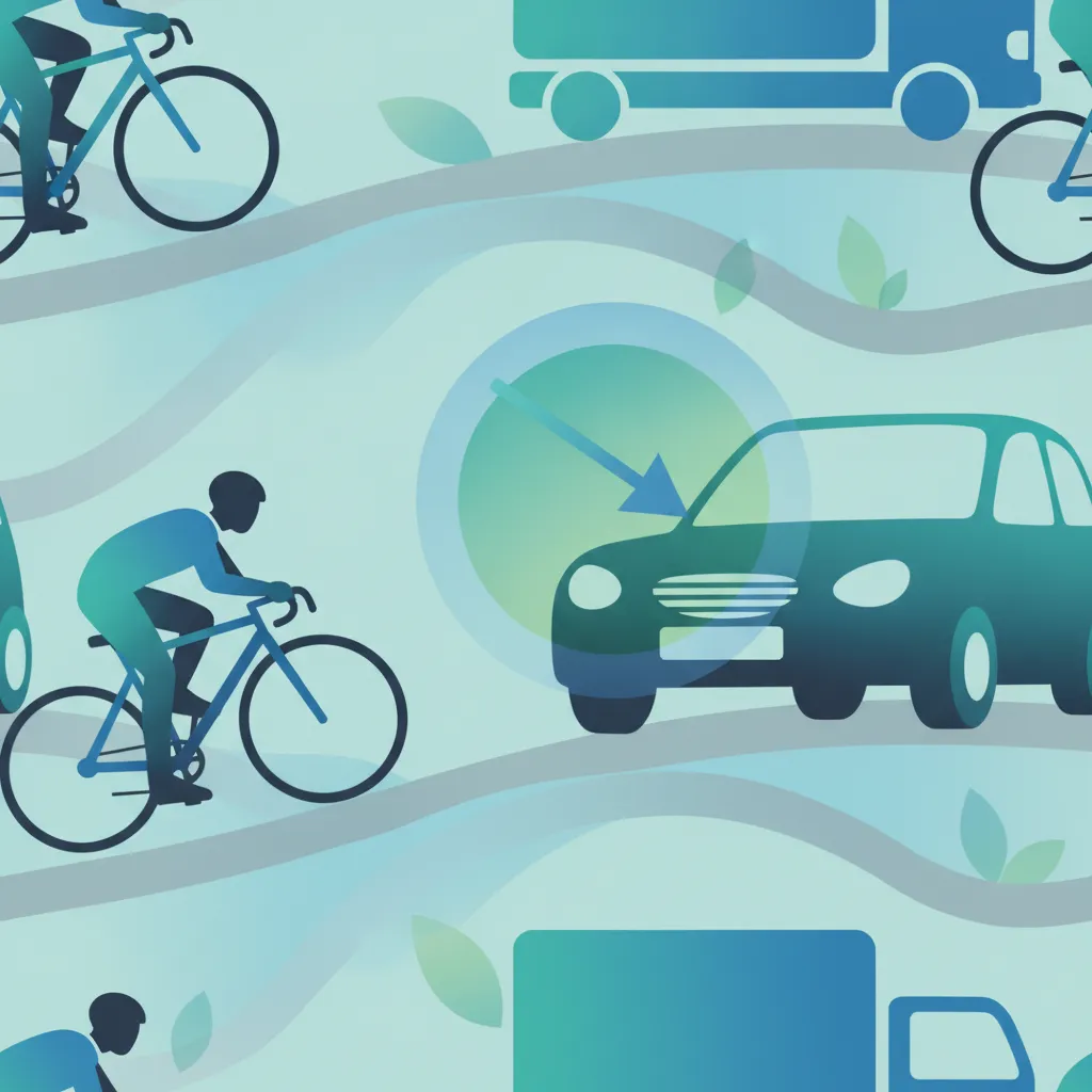 Konflikte beim Rechtsabbiegen und spezifische Gefahren für Radfahrer Unterrichtsbild