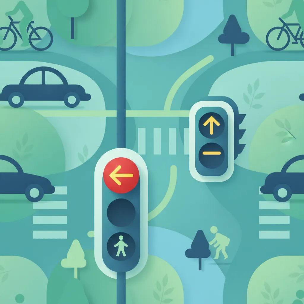 Ampeln, Fussgängersignale und Tramsignale Unterrichtsbild