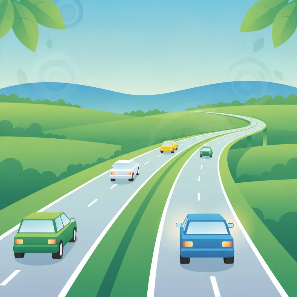 Autobahnfahren: Fahrstreifenwahl, Geschwindigkeit und Ausfahrten Unterrichtsbild