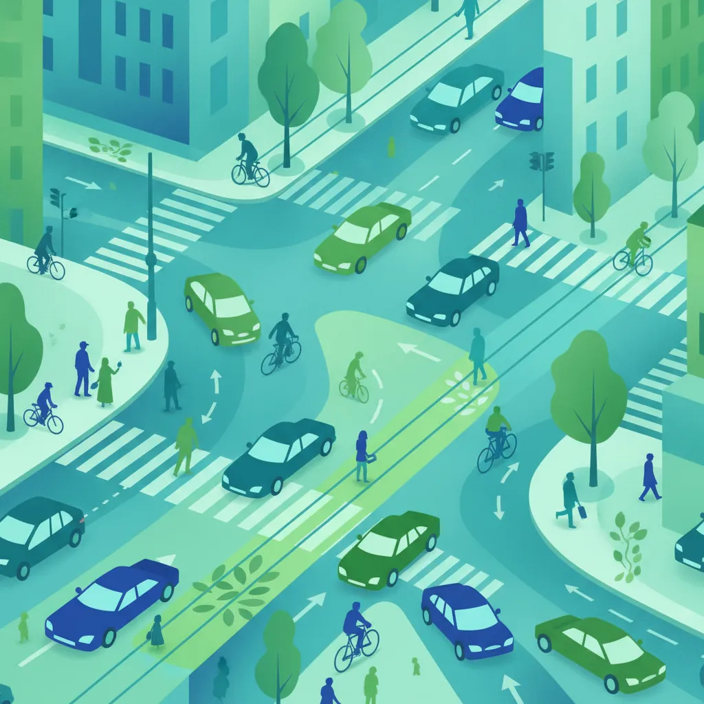 Imagen de la lección Escenarios de Tráfico Mixto e Integración con Coches y Bicicletas