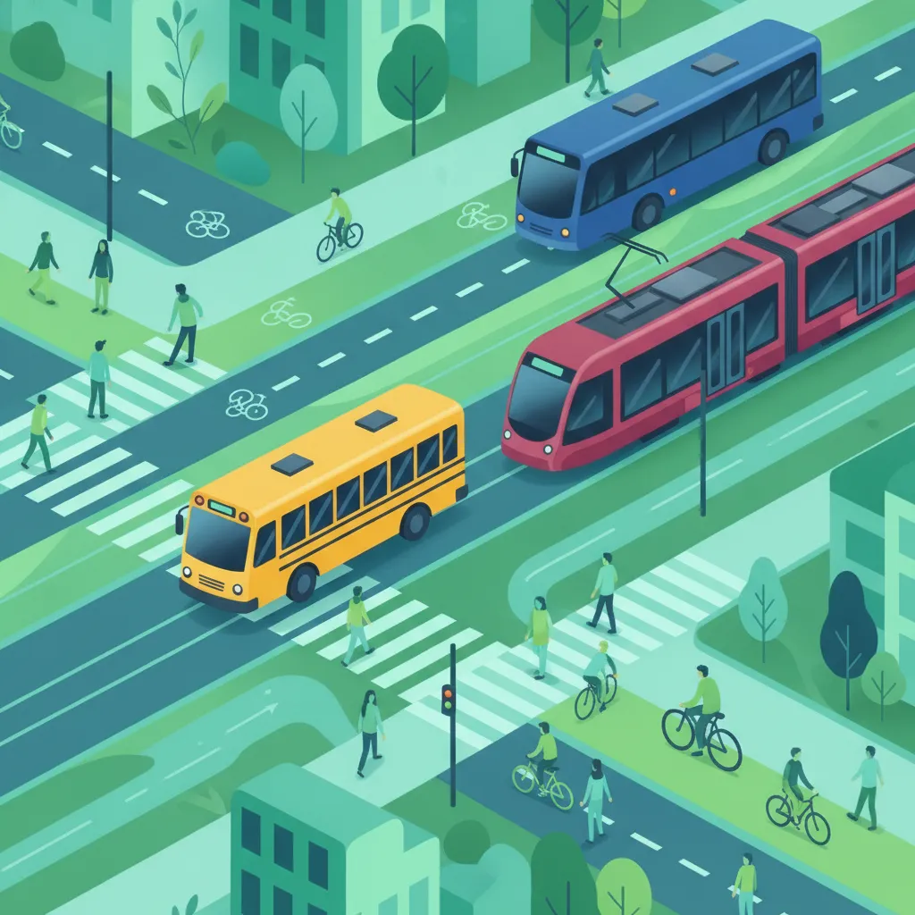 Imagen de la lección Transporte público (autobuses, tranvías, autobuses escolares)