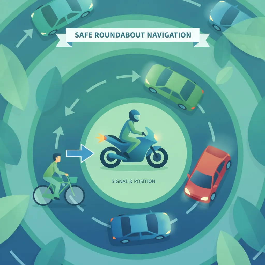 Roundabout-Strategien für Motorradfahrer Unterrichtsbild