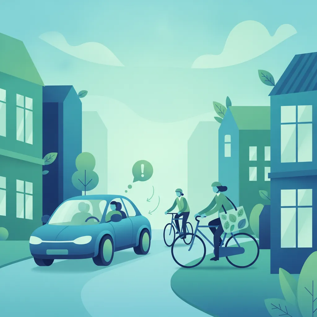Interaktion mit Radfahrern, E-Bikes und Fußgängern Unterrichtsbild