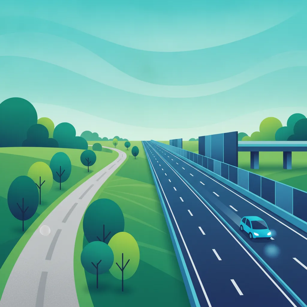 Fahren auf Landstraßen und Autobahnen Unterrichtsbild