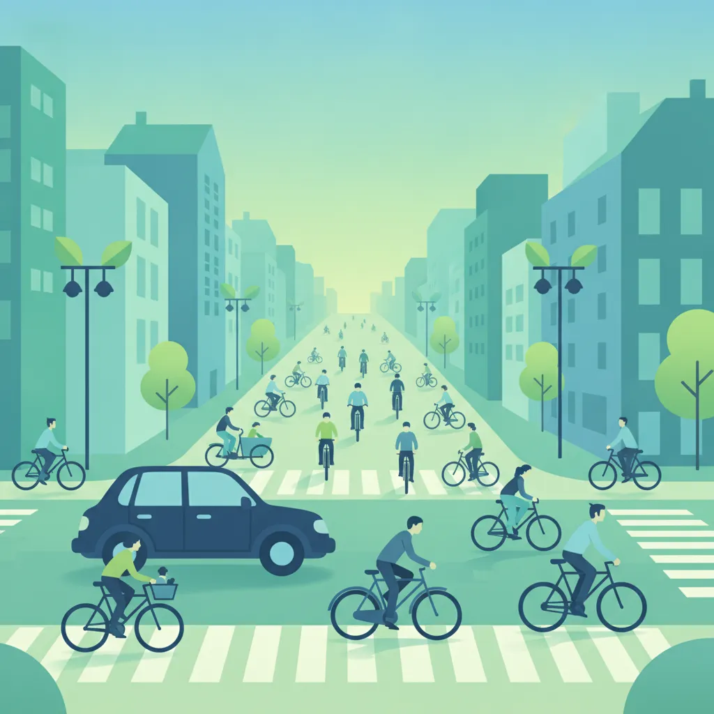 Sichere Interaktion mit hohem Radverkehrsaufkommen Unterrichtsbild