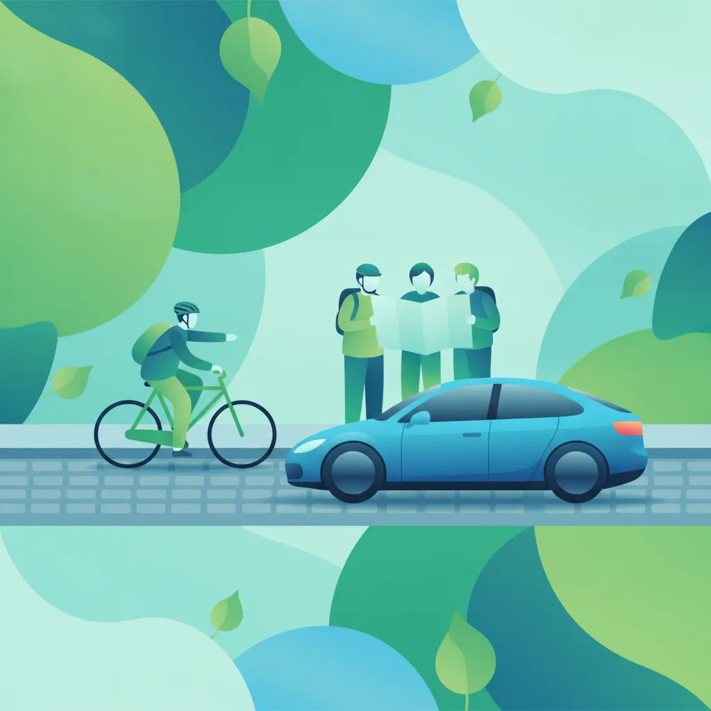 Umgang mit Radfahrern und Touristen Unterrichtsbild