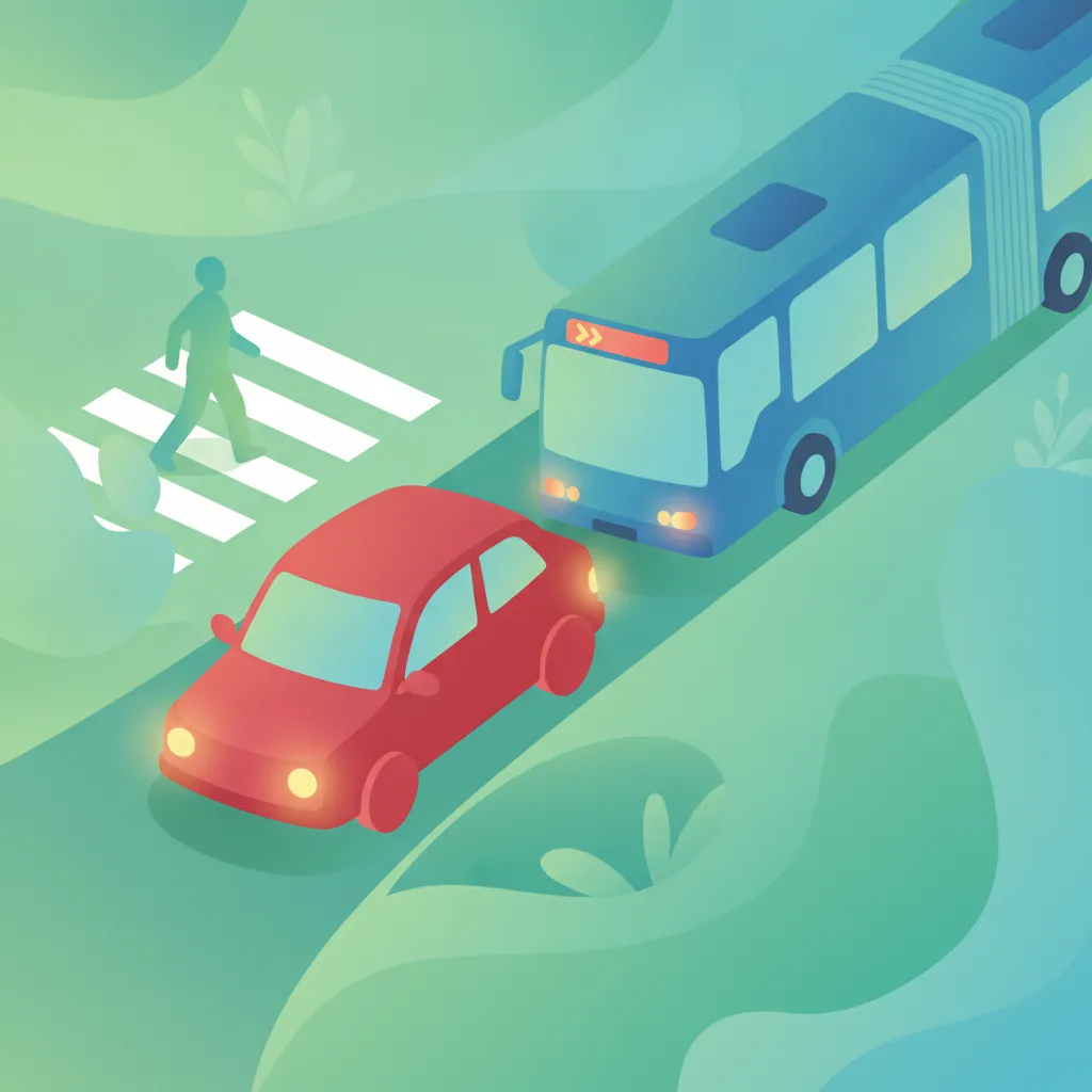 Interaktion mit öffentlichen Verkehrsmitteln und Schwerfahrzeugen Unterrichtsbild