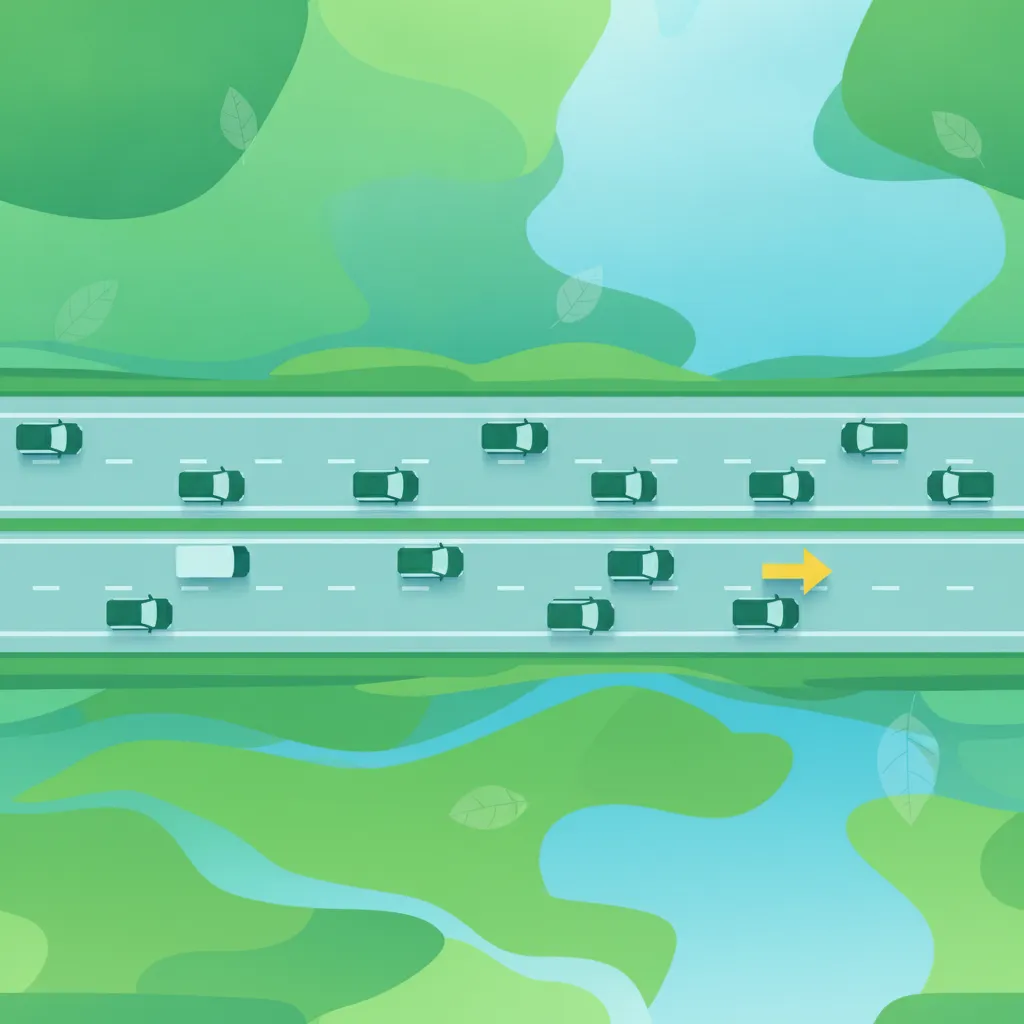 Autobahnfahren und Fahrstreifenordnung Unterrichtsbild