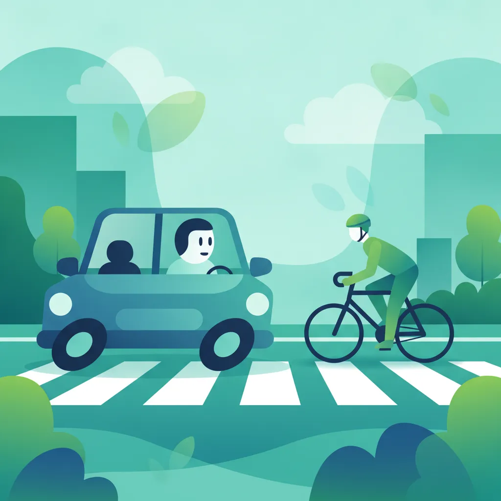 Sichere Rechtsabbiege-Manöver mit Radfahrern Unterrichtsbild