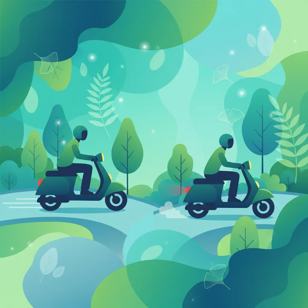 Starten und Anhalten des Mopeds Unterrichtsbild