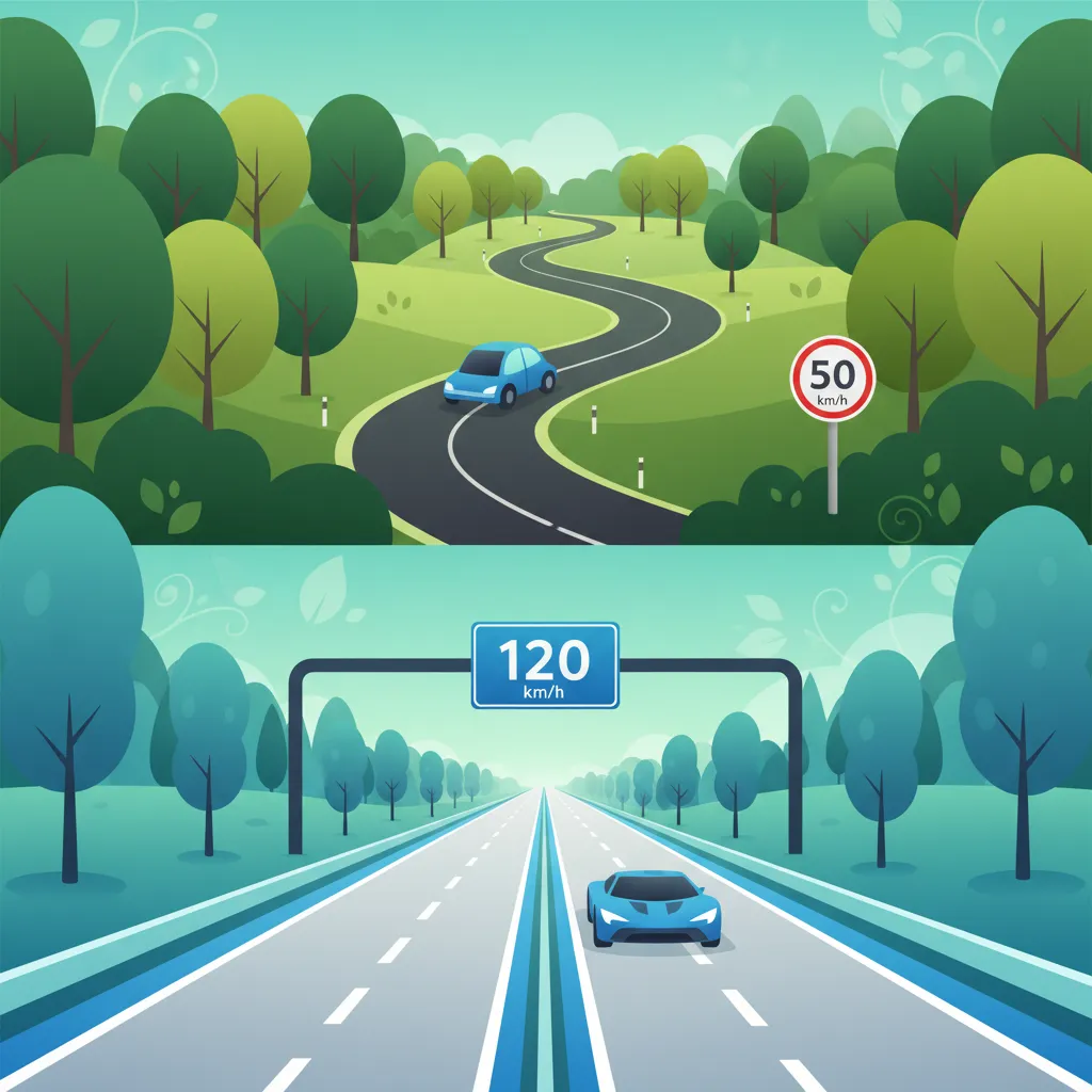 Geschwindigkeitsmanagement auf Landstraßen und Autovías Unterrichtsbild