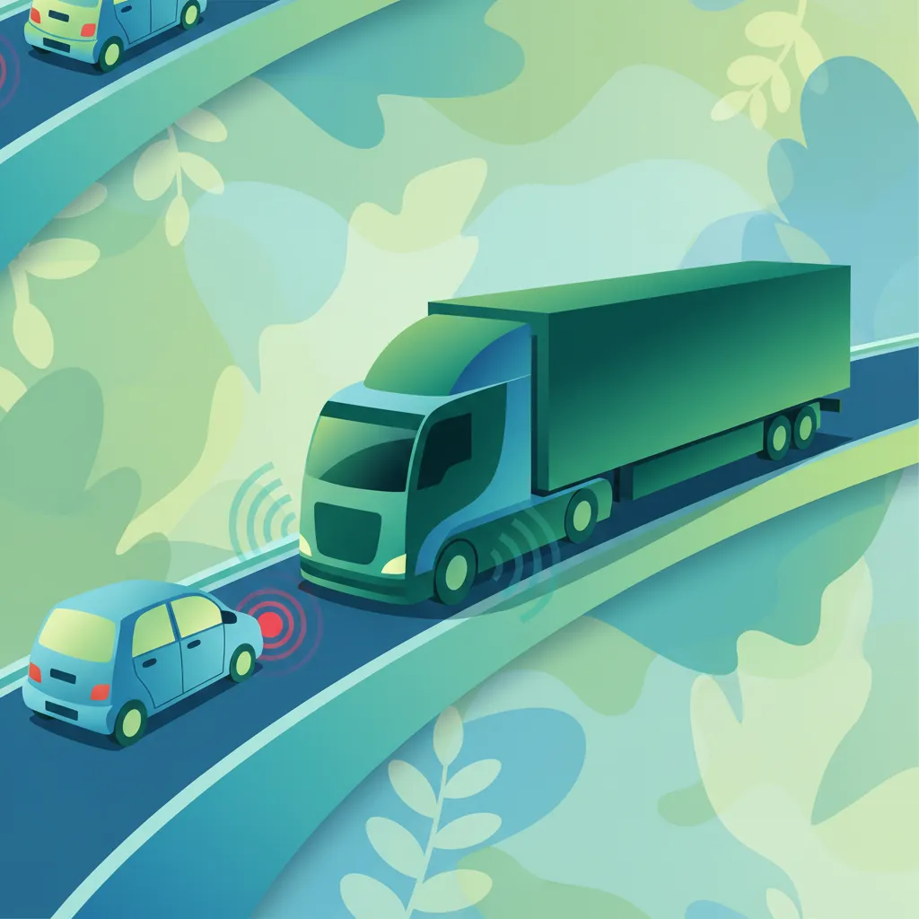 Defensive Fahrtechniken für Lastkraftwagen Unterrichtsbild