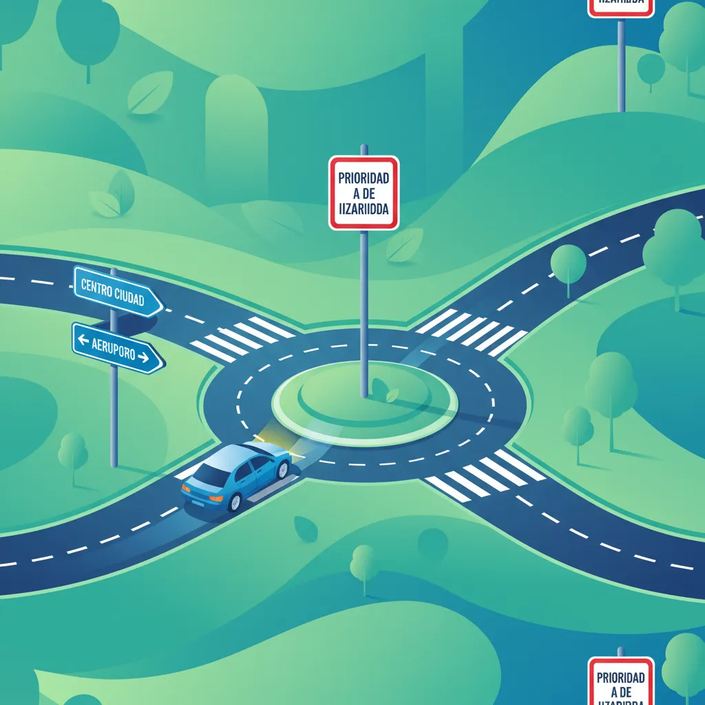 Verkehrszeichen im Kreisverkehr Unterrichtsbild