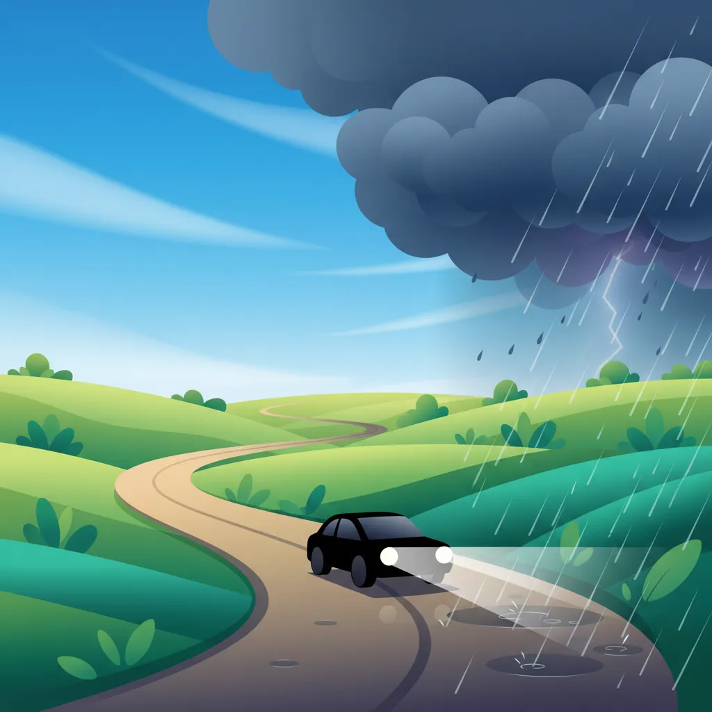 Wetterbedingungen und Fahrsicherheit Unterrichtsbild