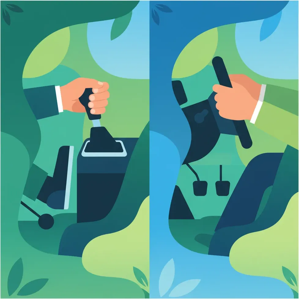 Motorentypen: Schaltgetriebe vs. Automatik Unterrichtsbild