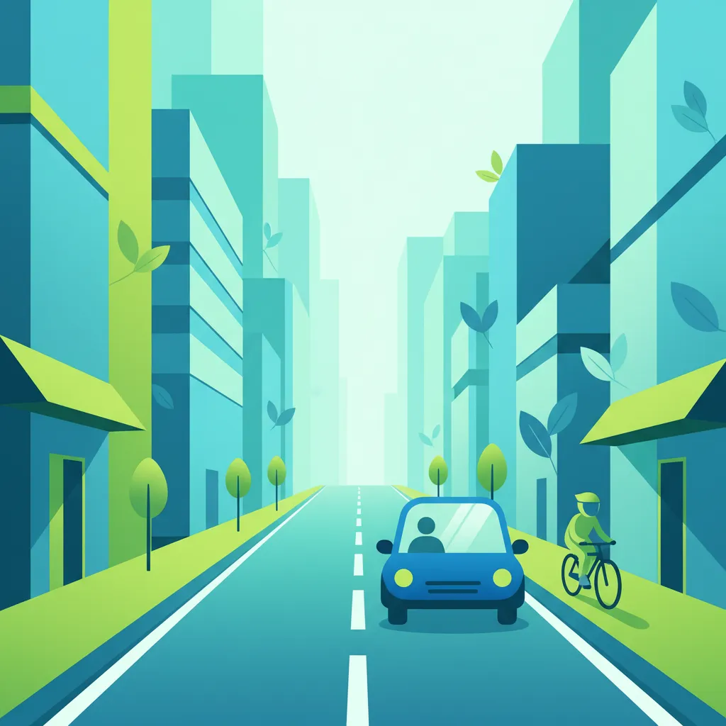 Positionierung auf städtischen Straßen und Gassen Unterrichtsbild