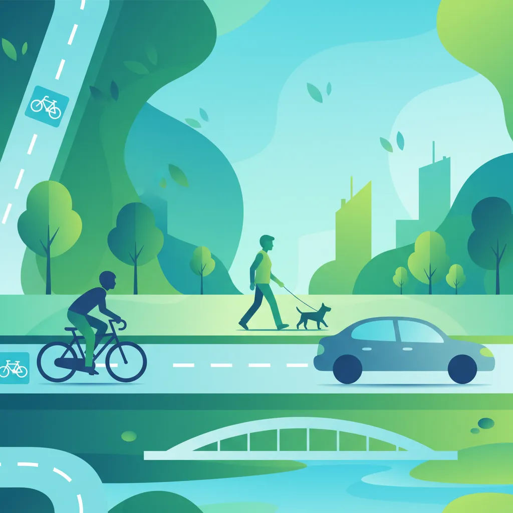 Radwege und gemeinsam genutzte Verkehrsflächen in Städten Unterrichtsbild