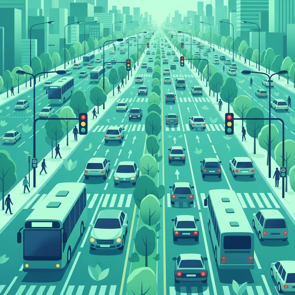 Stadtverkehrsfluss und Stau-Management Unterrichtsbild