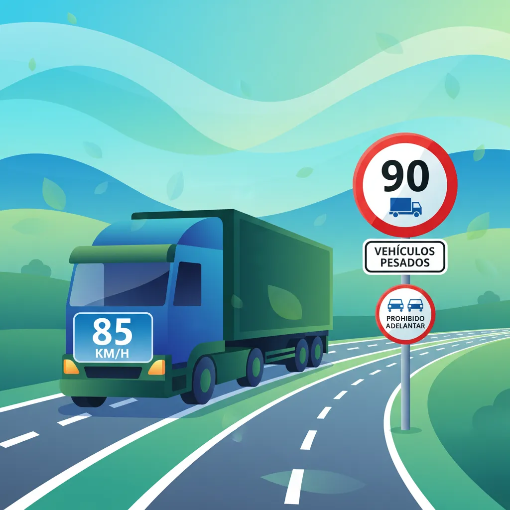 Geschwindigkeitsbegrenzungen für schwere Fahrzeuge Unterrichtsbild