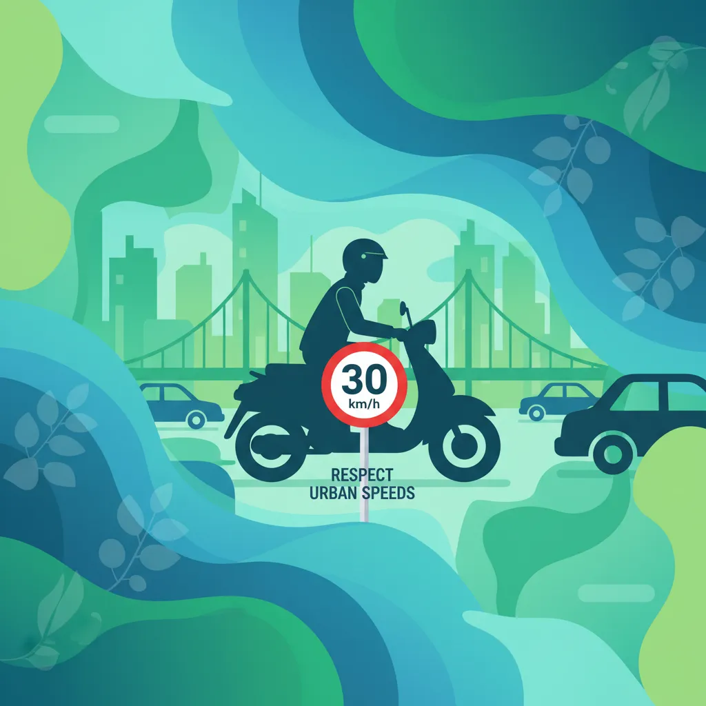 Gesetzliche Geschwindigkeitsbegrenzungen für Mopeds in städtischen Gebieten Unterrichtsbild