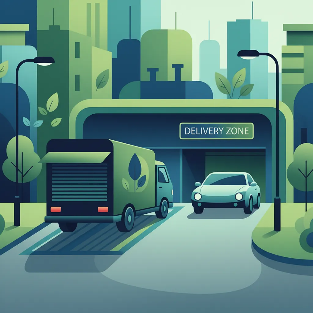 Verfahren für Parken, Laderampen und Lieferzonen Unterrichtsbild