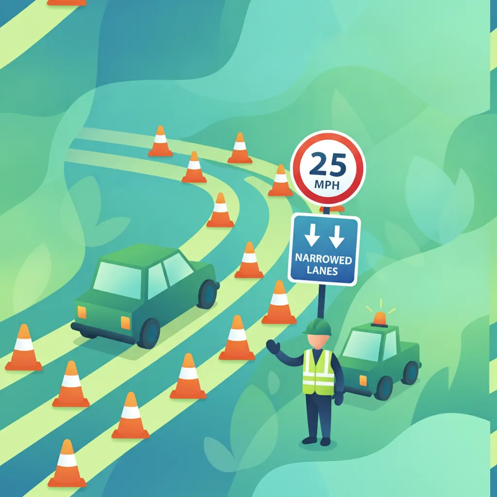 Image de la leçon Navigation dans les zones de travaux et dispositifs temporaires
