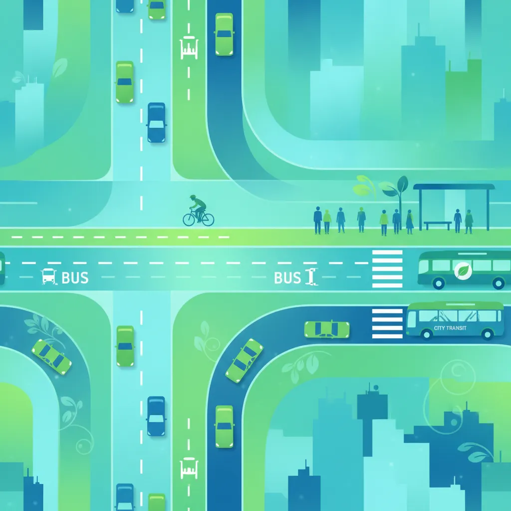 Image de la leçon Circulation urbaine, voies de bus et pistes cyclables