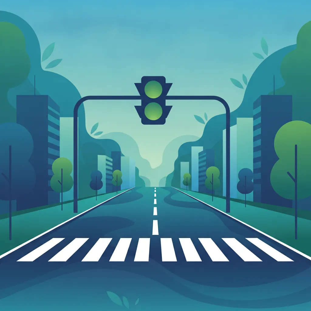 Image de la leçon Priorité aux intersections contrôlées (feux tricolores)