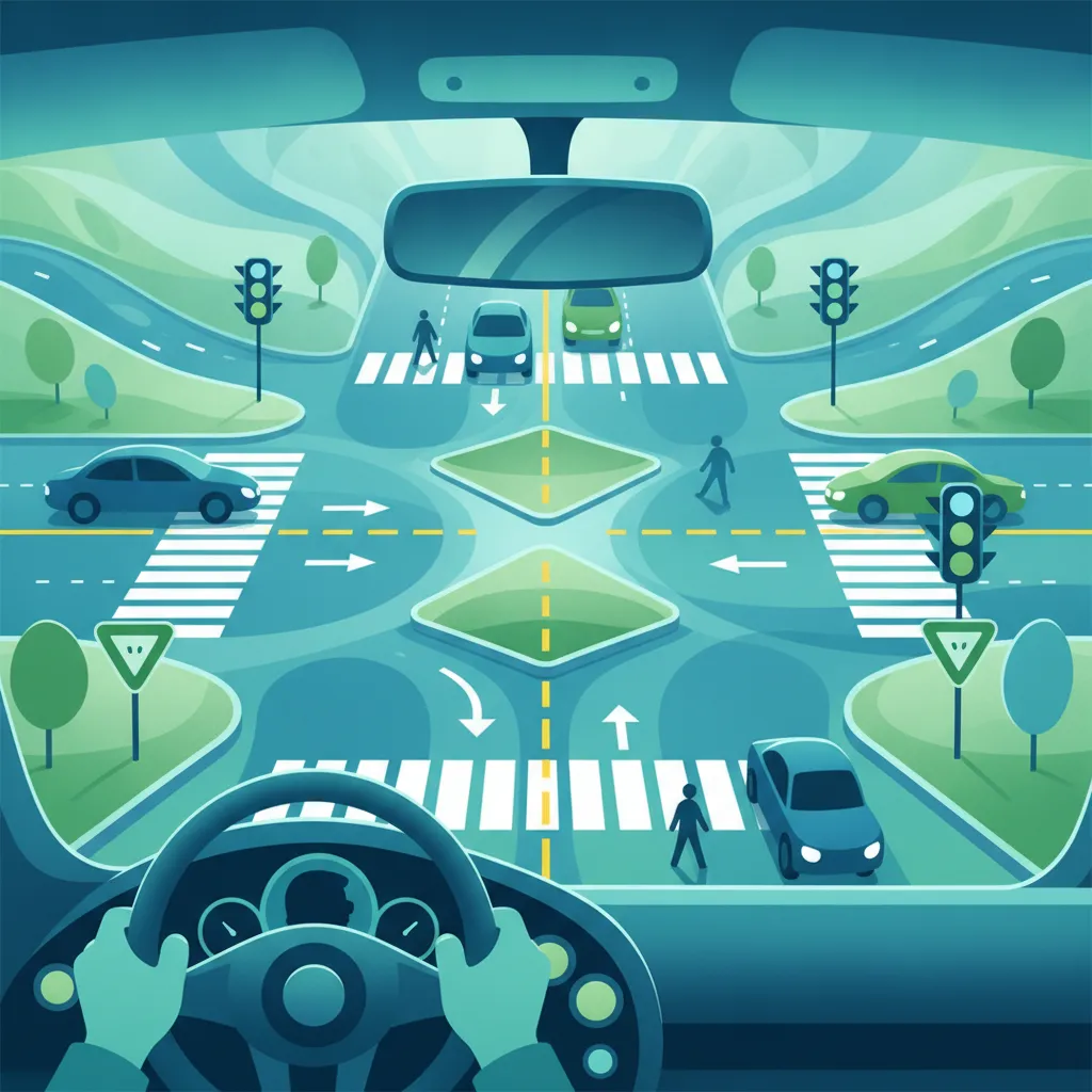 Image de la leçon Types d'intersections et stratégies de navigation sûres