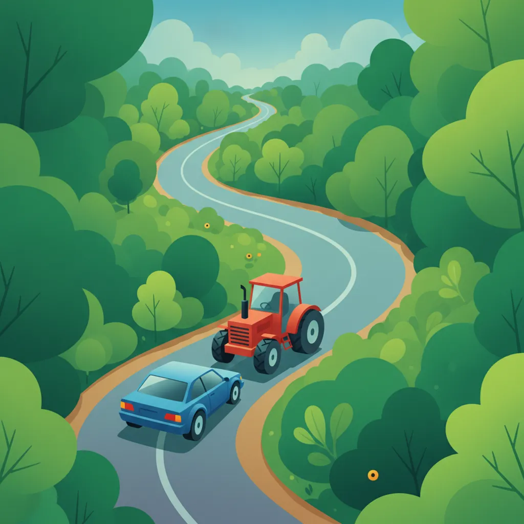 Image de la leçon Routes rurales : risques spécifiques et stratégies de conduite