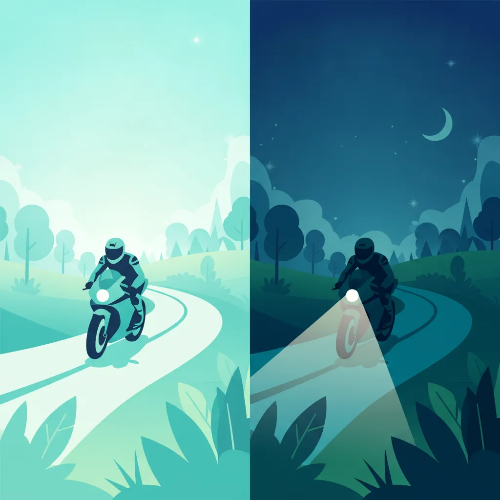 Image de la leçon Sécurité à moto de jour comme de nuit