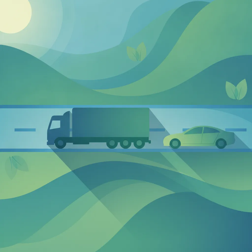 Obraz lekcji Jazda autostradą pojazdami ciężarowymi
