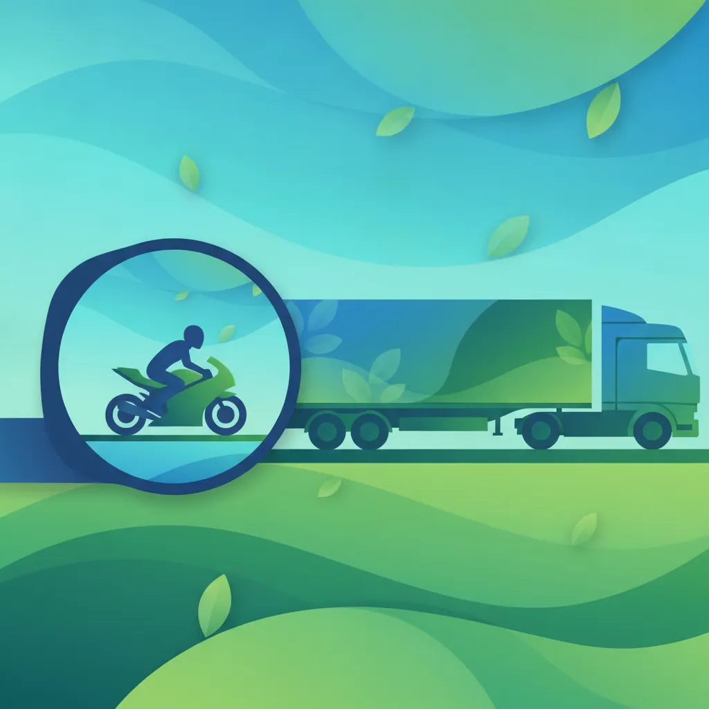Obraz lekcji Motocykliści, samochody ciężarowe, autobusy i pojazdy członowe